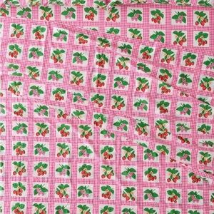 New Coquette Strawberry Gingham Sheets Full Size